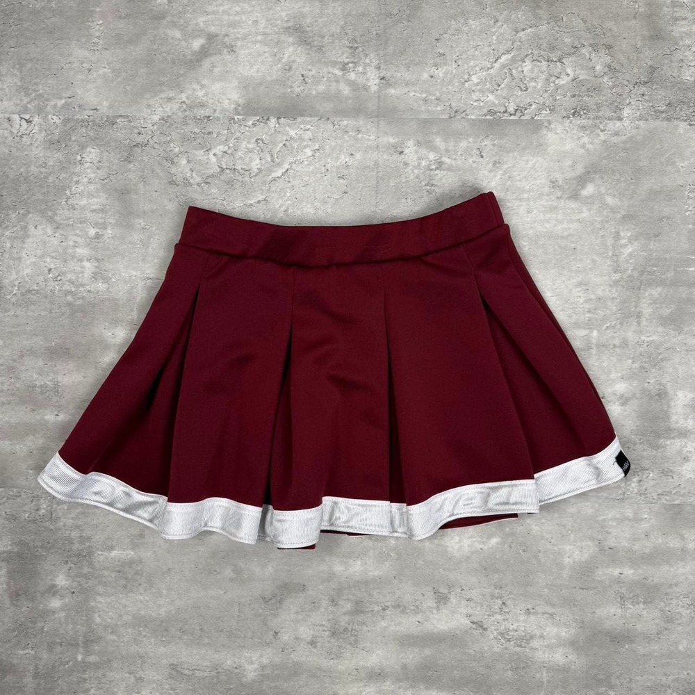Hype & Vice Burgundy White Pleated Mini Skirt Preppy Tennis Y2K Small